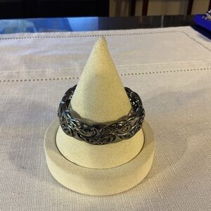 Demdaco “Faith” Gun Metal Stretch Bracelet